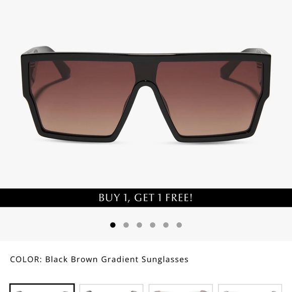 Diff Eyewear Black Brown Gradient Sunglasses -Electra NEW - Picture 1 of 3